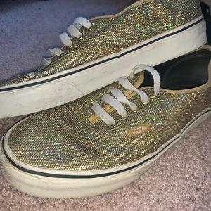 women’s gold sparkly vans